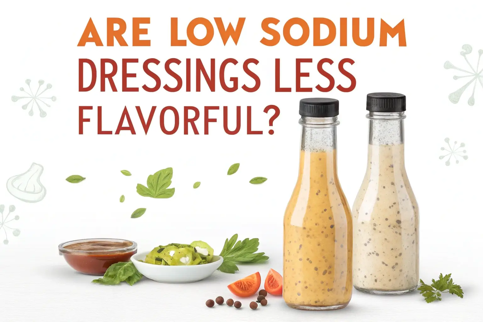 Are Low Sodium Dressings Less Flavorful? 1 Fresh salad topped with vibrant low sodium dressing