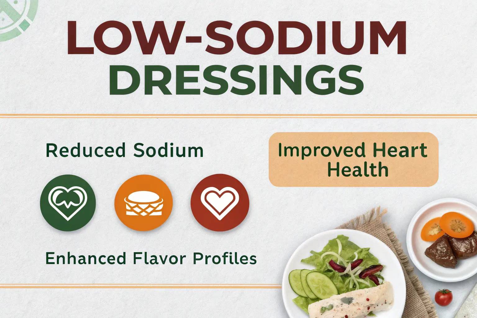 Benefits & Nutrition of Low‑Sodium Dressings 1 Colorful salad bowl with homemade low-sodium dressing, surrounded by fresh herbs, lemon, and olive oil
