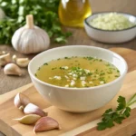 Say Goodbye to Salty Dressings: Easy Low-Sodium Garlic Vinaigrette 3 Homemade garlic vinaigrette in a glass jar with fresh ingredients