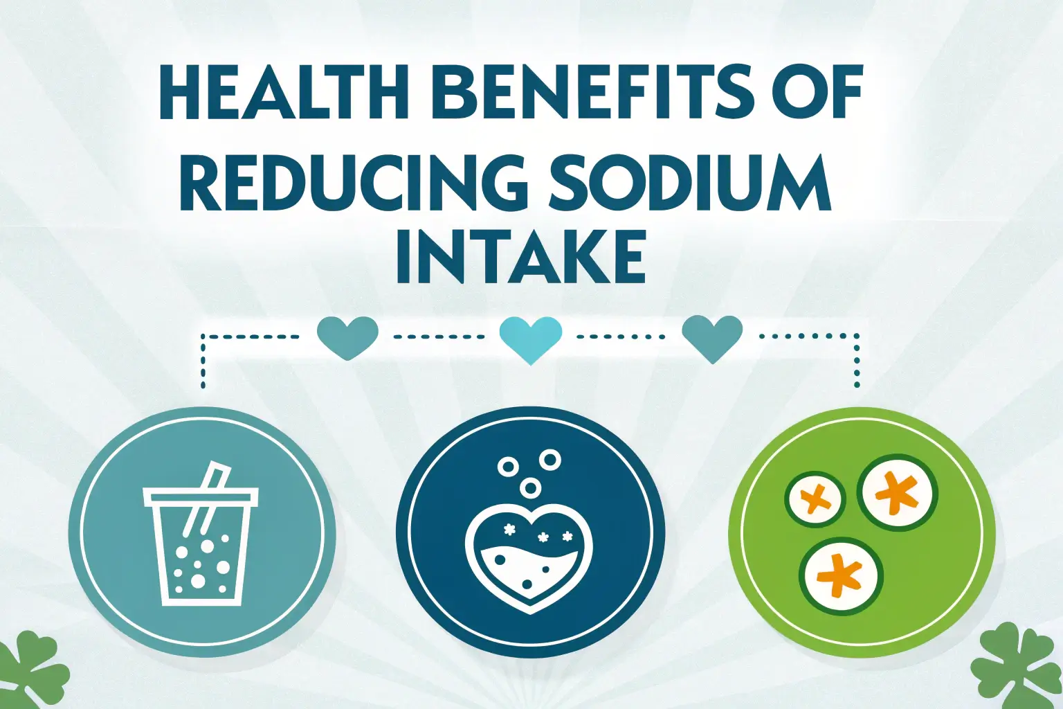 Health Benefits of Reducing Sodium Intake 1 Fresh meal with herbs and lemon on a plate labeled low sodium
