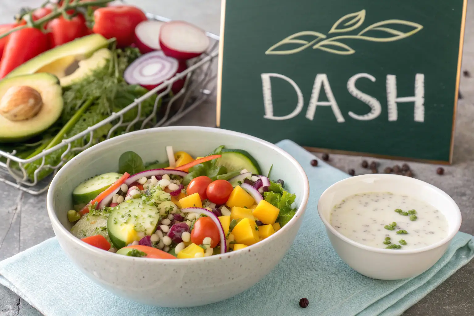 Homemade DASH-friendly vinaigrette with olive oil and lemon