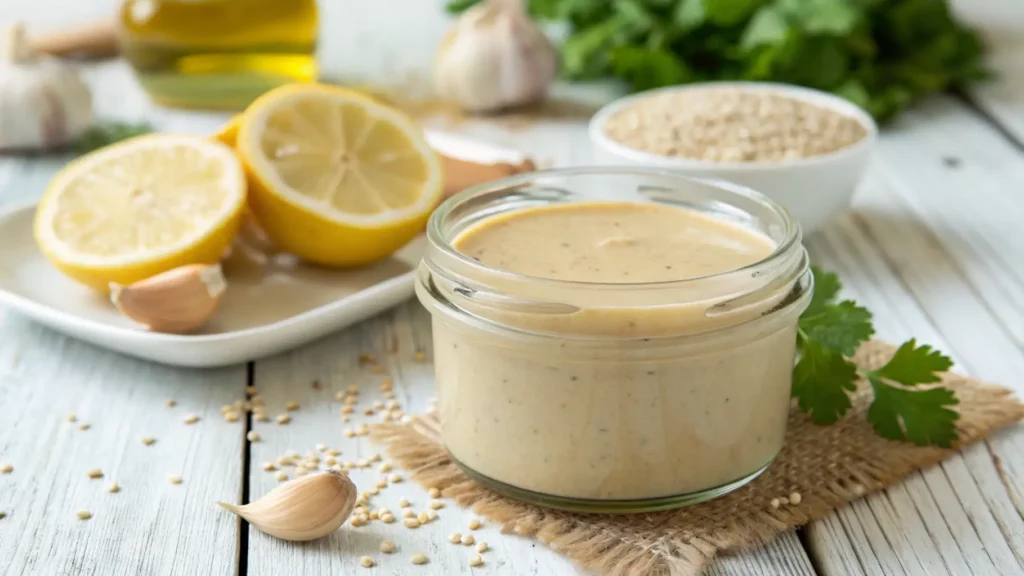 Creamy Low-Sodium Dressing Recipes: Flavor Without the Salt! 6 a close up of a small glass jar filled with creamy 1