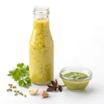 Low-Sodium Caesar Dressing with Anchovy Paste 3 Jar of creamy low-sodium Caesar dressing with anchovy paste, surrounded by romaine lettuce and lemon wedges